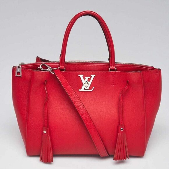 Louis Vuitton Rubis Pebbled Leather Lockmeto Bag - Picture 1 of 12